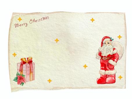 【水彩】クリスマスカード2 クリスマスカード,メッセージカード,ギフトカード,カード,クリスマス,ヒイラギ,ベル,贈り物,ブレゼント,サンタクロースのイラスト素材