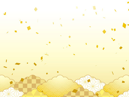 正月和風和柄年賀状 年賀状,和柄,和風,正月,可愛い,美しい,ベクター,紙吹雪,パーティー,お祝いのイラスト素材