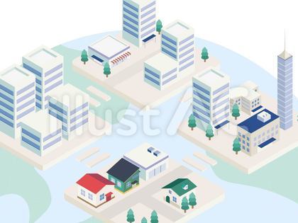いろいろな街のアイソメイラスト2