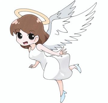 天使風の少女1 天使,翼,ファンタジー,少女,女子,女の子,女性,ワンピース,可愛い,angelのイラスト素材
