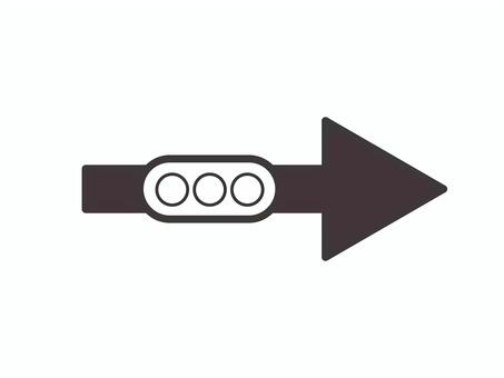 シンプルな矢印（右・信号付）03 信号,矢印,右,アイコン,マーク,シンプルのイラスト素材