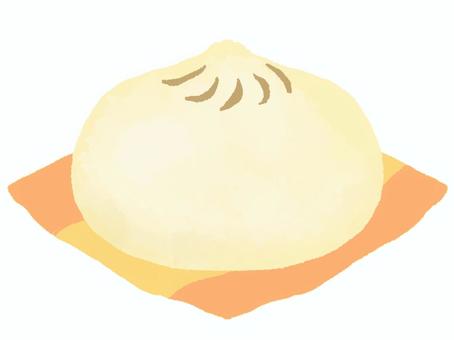 【水彩風手描き】にくまん（湯気なし） 肉まん,にくまん,豚まん,肉まんじゅう,包子,中華まん,食べ物,ほかほか,水彩風,手描きのイラスト素材
