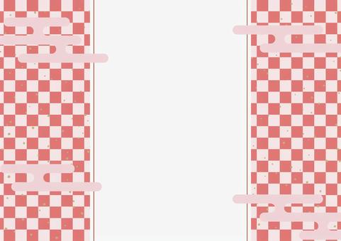 新春チラシ背景-7 背景,和柄,市松,フレーム,雲,霞,金粉,霞文様,新春,初春のイラスト素材