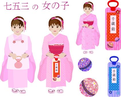 Illustration, shichigosan, girl, people, 