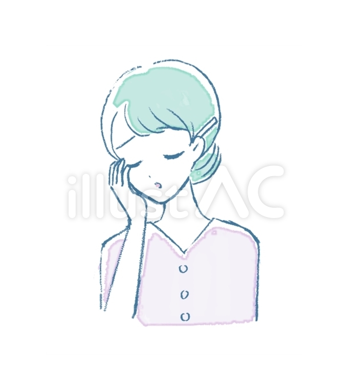 不調を感じる女性 女性,疲れ,体調不良のイラスト素材