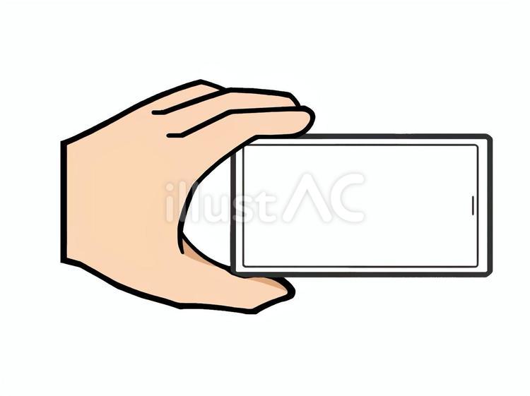 手で持ったスマートフォンのフレーム スマートフォン,スマホ,手のイラスト素材
