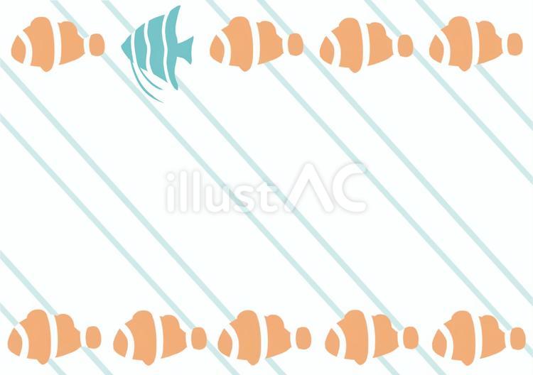 熱帯魚のフレーム斜線 魚,フレーム,斜線のイラスト素材