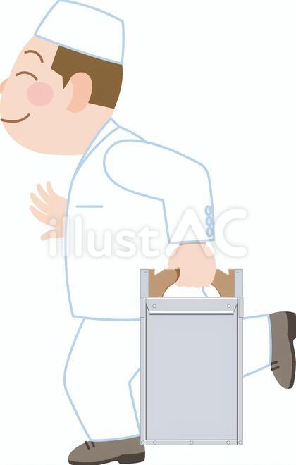 オカモチをもった人 出前