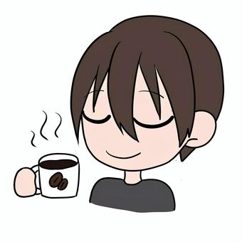 コーヒーを飲む男性 男性,人物,コーヒー,飲み物,休憩,生活のイラスト素材