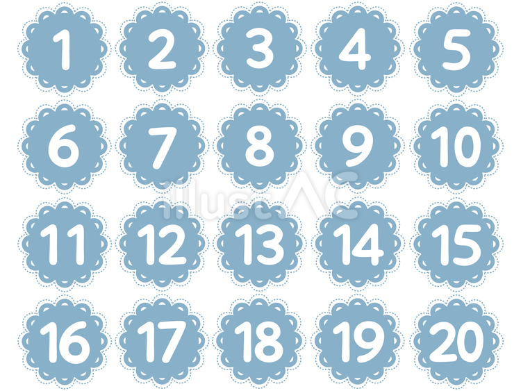 【数字】レース（ブルー） 数字,ナンバー,レースのイラスト素材