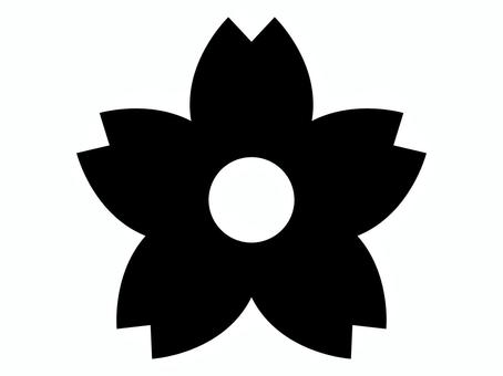 桜のシルエット 桜,さくら,チェリーブロッサム,花,植物,自然,シルエット,黒,モノクロ,シンプルのイラスト素材