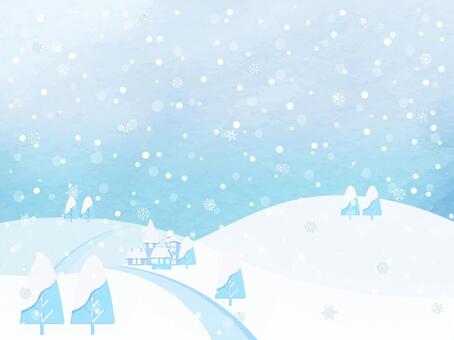 雪が降る冬の背景 冬,背景,壁紙,風景,雪,カード,12月,1月,青,寒中見舞いのイラスト素材