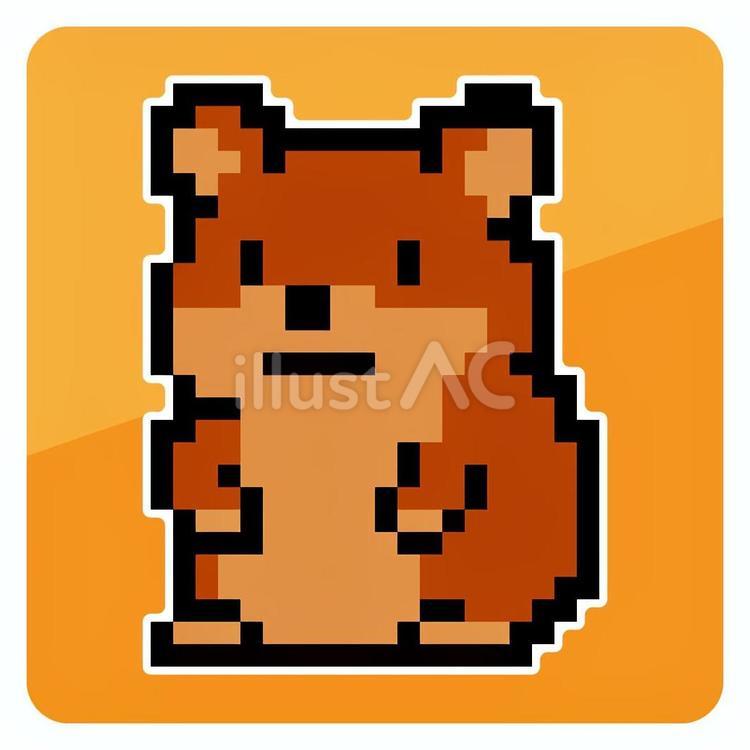 ハムスターのピクセルアートアイコン ハムスター,げっ歯類,動物のイラスト素材