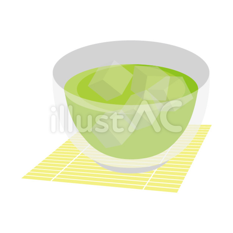 冷茶 お茶,氷,グリーンティーのイラスト素材