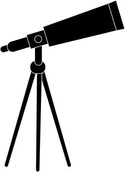 天体望遠鏡シルエット 天体望遠鏡,観測,宇宙,見る,研究,道具,デフォルメ,シルエットのイラスト素材