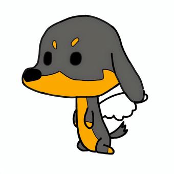 しゅわっち犬 犬,ミニチュアダックスフンド,ミニチュアダックス,天使の羽,イラストのイラスト素材
