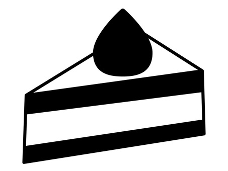 苺ショートケーキのモノクロアイコン