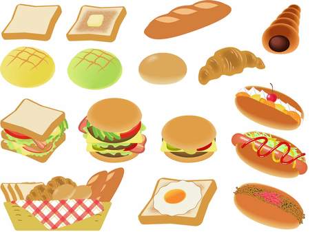 Illustration, bread, breakfast, morning, 