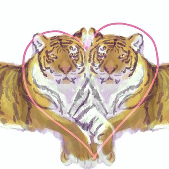仲良しトラさん 仲良しトラさん 虎,寅,寅年のイラスト素材
