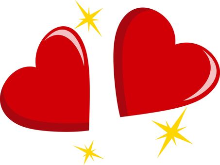 ハート⑫ ハート,ハートマーク,赤,マーク,レッド,心,ラブ,ドキドキ,キラキラ,光のイラスト素材