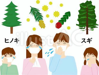 春の花粉症で悩む家族