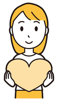  ロングヘア女性(黄)-356-バスト