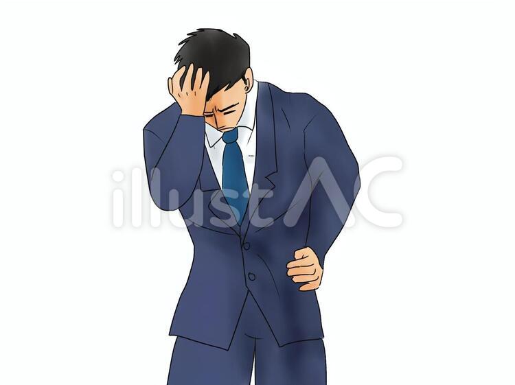 会社員苦悩 会社員,鬱,苦悩のイラスト素材
