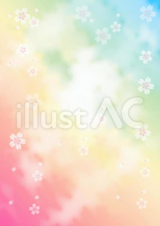 桜の背景画像_水彩画風 桜,花,花びらのイラスト素材