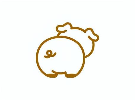 ブタの後ろ姿 ホワイト ブタの後ろ姿 ホワイト 豚,後ろ姿,動物,生き物,家畜のイラスト素材