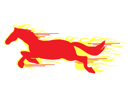 走る馬 馬,走る,疾走,勢い,pop調,手描き,挿絵,ワンポイント,素材,商用可のイラスト素材