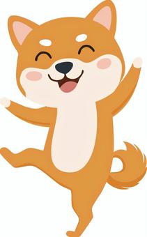 【柴犬】大喜びの柴犬 柴犬,犬,動物,生き物,ペットのイラスト素材