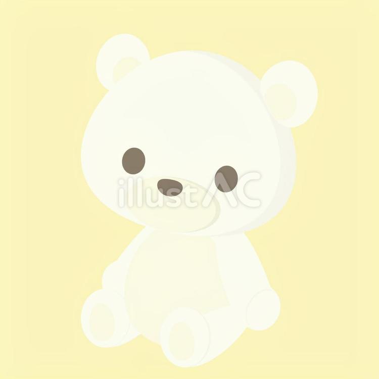 かわいいお座りクマさん人形　（ホワイト） クマ,ぬいぐるみ,動物のイラスト素材