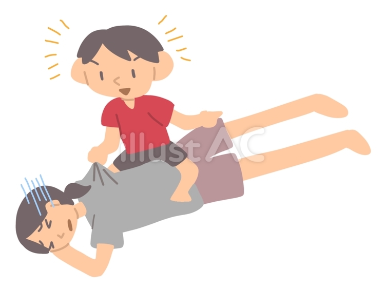 疲れているお母さんと遊びたい男の子 子ども,男の子,男児のイラスト素材