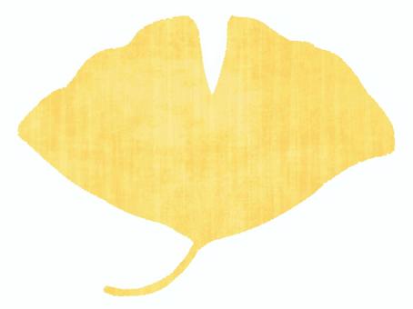 大きなイチョウの葉っぱ イチョウ,葉っぱ,黄色,秋,落ち葉,色づく,紅葉,扇形,水彩,手描きのイラスト素材