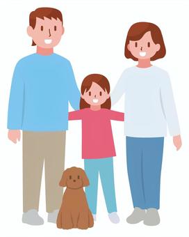 並んで立つ親子 家族,親子,3人,並ぶ,立つ,父,母,両親,子供,娘のイラスト素材