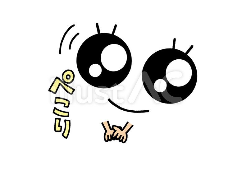 お辞儀する瞳 目,瞳,お辞儀のイラスト素材