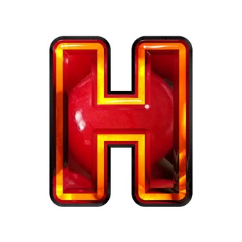 ebin_H 文字,ギラギラ,立体,メタリック,赤色,アルファベット,h,チラシのイラスト素材