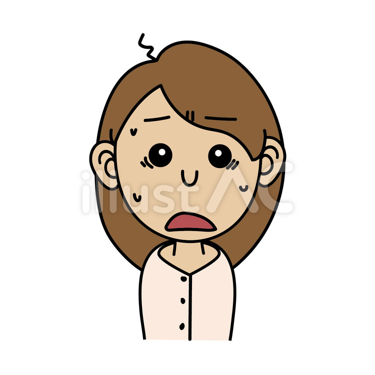 成人女性_A動揺する表情 女性,成人,表情のイラスト素材