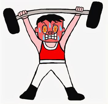 Illustration, weightlifting, sports, male, 