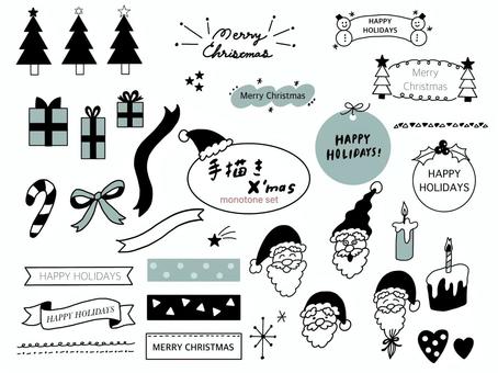 Hand drawn christmas illustration set, cute, prasaja, tangan digambar, JPG and PNG