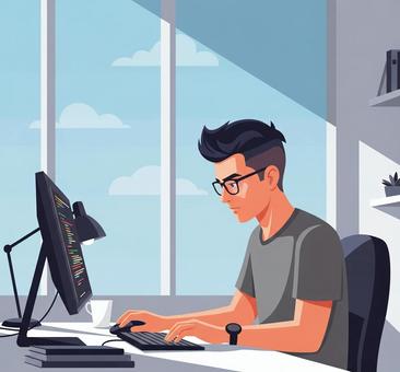 ビジネスシーン　パソコン作業