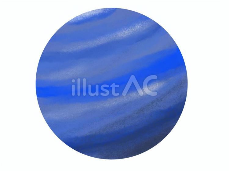 海王星の手描きイラスト 海王星,天体,太陽系のイラスト素材