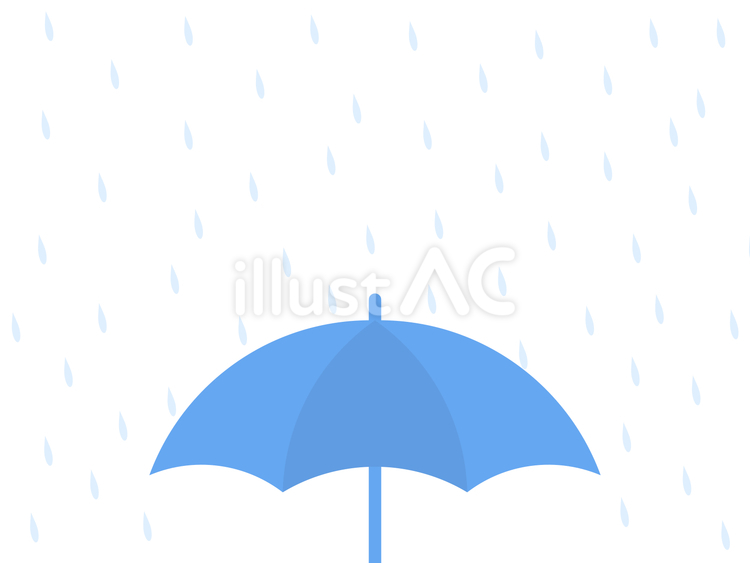 傘と斜めに降る雨の背景：青 傘,雨,梅雨のイラスト素材