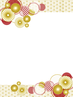 華やぐ和結びのこころ【15】 水引,円,お正月,新年,迎春,菊,12月,1月,和風,イラストのイラスト素材