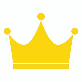 王冠マークC（ゴールド） 王冠マーク,王冠,冠,クラウンマーク,クラウン,ゴールド,金,金色,シンプル,カーブのイラスト素材