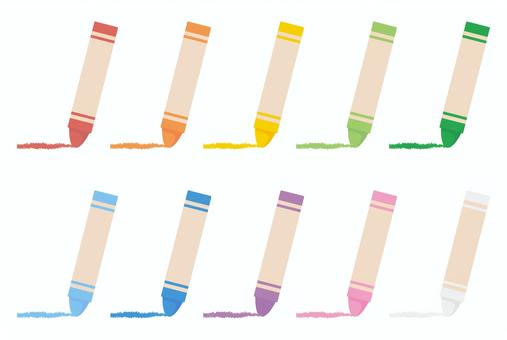 クレヨンのイラスト素材セット クレヨン,画材,お絵描き,美術,図工,デザイン,デザイナー,文房具,カラー,芸術のイラスト素材