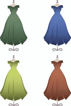 ディスプレイ用トルソーに着せたドレス ドレス,トルソー,ディスプレイ,衣服,ファッションのイラスト素材