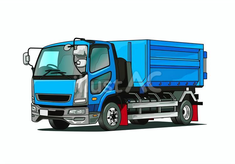 廃棄物を回収するアームロール車 産業廃棄物,廃材,資源のイラスト素材