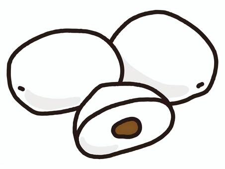 中にチョコレートが入ったマシュマロ チョコマシュマロ,マシュマロ,ふわふわ,断面,チョコ,チョコレート,スイーツ,デザート,おやつ,ティータイムのイラスト素材