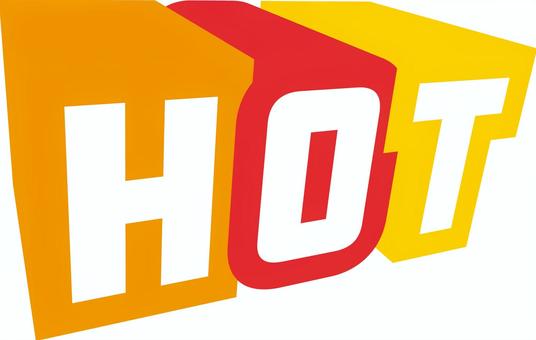 カラフルで立体的なHOTのロゴイラスト 文字,ロゴ,英語,ワンポイント,装飾,hot,ホット,立体的,3d,熱いのイラスト素材